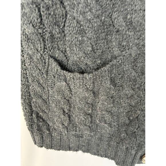 Aran Crafts 100% Merino Wool Sweater Vest Womens XXL Gray Cable Knit Fisherman - Picture 3 of 6